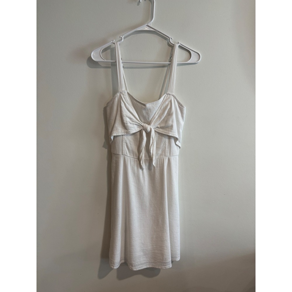 Summer Dress Hollister Tie-Front Mini Womens Small White Smocked Back